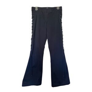 VINTAGE Cache women's size 8 Y2K flare lace down legs festival boho blue pants